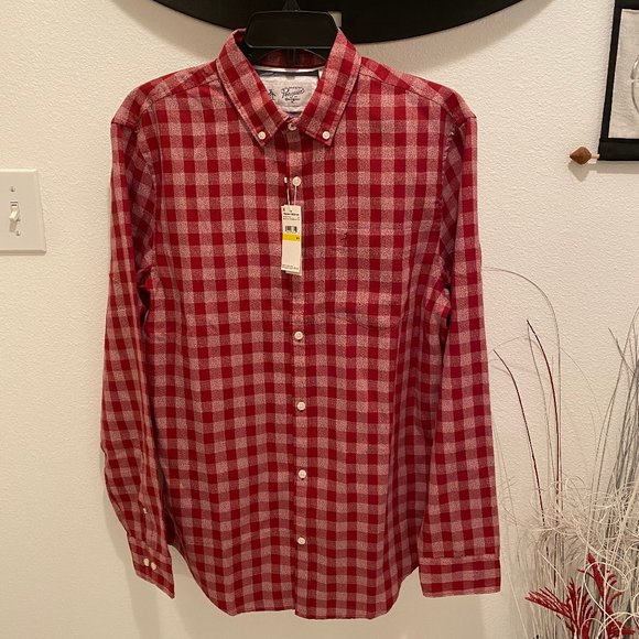 SOLD***Original Penguin Men's Red Gingham Long Sleeve Button Down Shirt - M - Picture 2 of 12